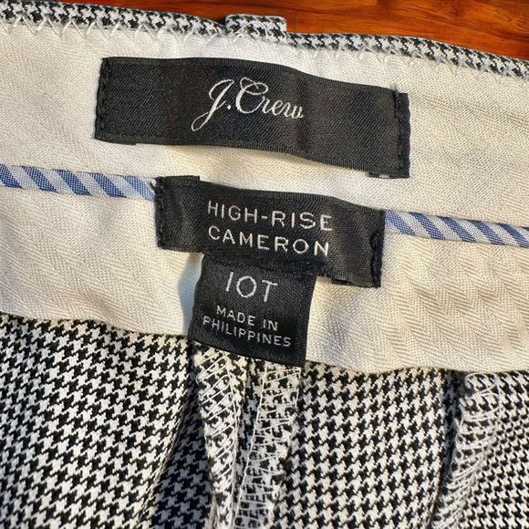 NWOT J. Crew ‘High-Rise Cameron’ Trousers in Houndstooth Print Size 10 Tall - Picture 4 of 16
